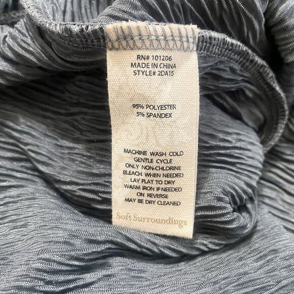 Soft Surroundings Maxime Button Front Velvet/Velour Crinkle Shirt Dress Size L - Picture 12 of 13